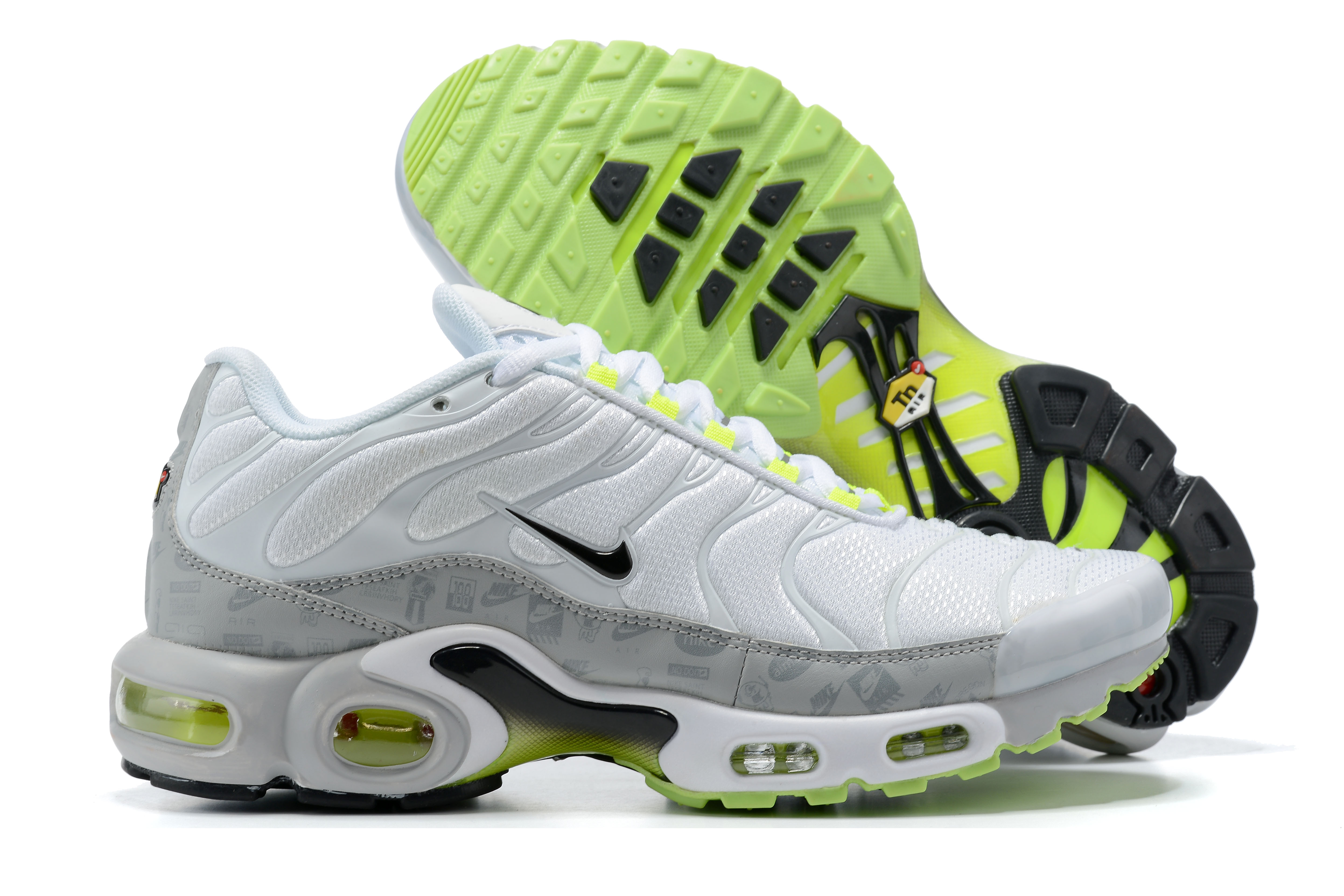 2021 Nike Air Max Plus White Grey Green Running Shoes